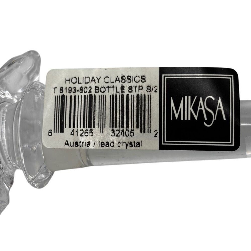MIKASA Crystal Christmas Tree Bottle Stoppers New In Box - Picture 5 of 7